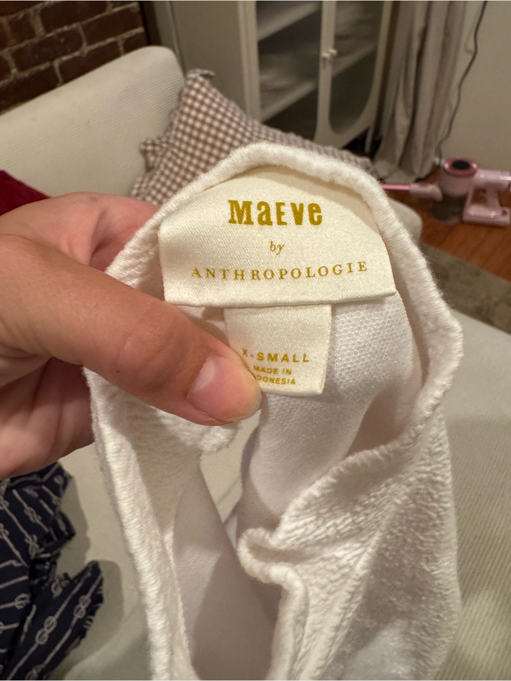 Maeve by Anthropologie White Kock neck Top